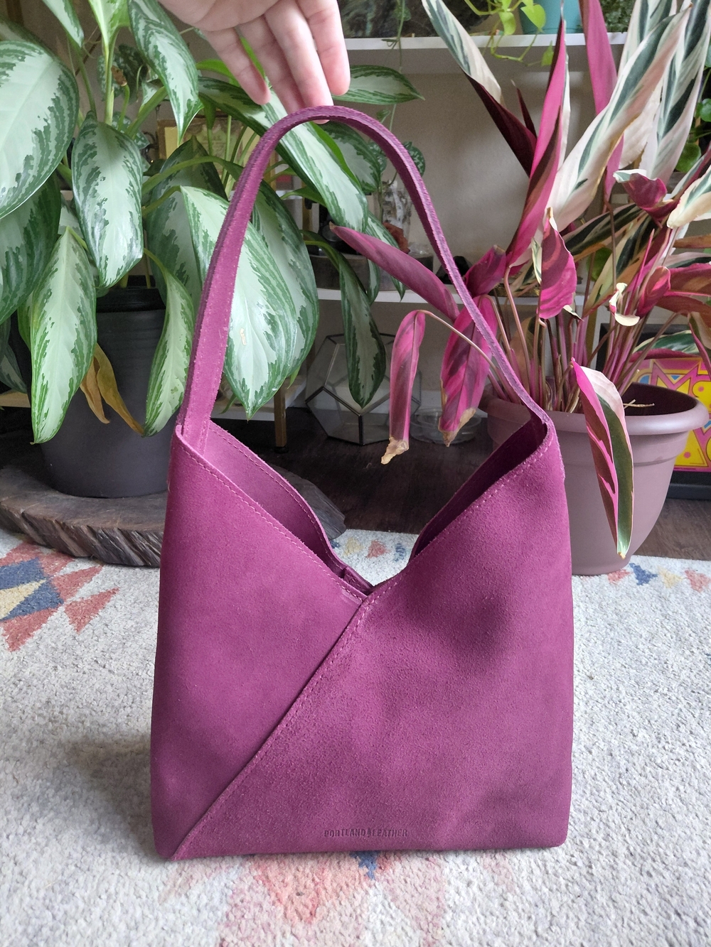Portland Leather Superbloom Naomi Large Suede Bag